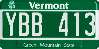VT license plate YBB413