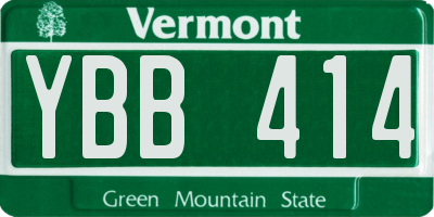 VT license plate YBB414