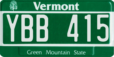 VT license plate YBB415