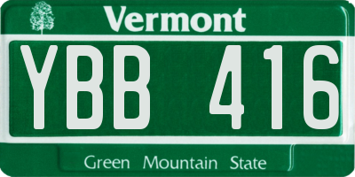 VT license plate YBB416