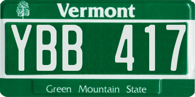 VT license plate YBB417