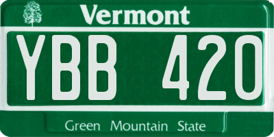 VT license plate YBB420
