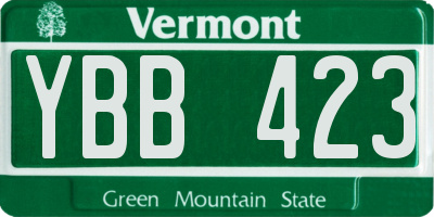 VT license plate YBB423