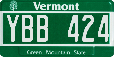 VT license plate YBB424