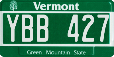 VT license plate YBB427