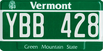 VT license plate YBB428