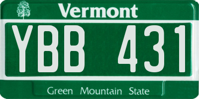 VT license plate YBB431