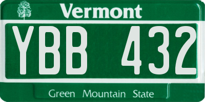 VT license plate YBB432