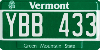 VT license plate YBB433
