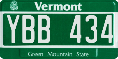 VT license plate YBB434