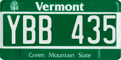 VT license plate YBB435