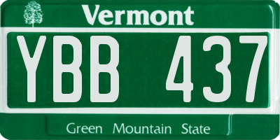 VT license plate YBB437