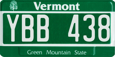 VT license plate YBB438