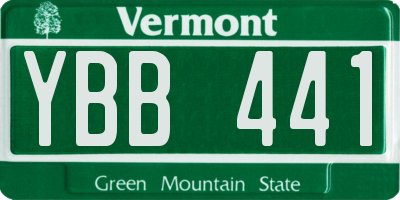 VT license plate YBB441