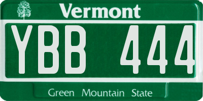 VT license plate YBB444