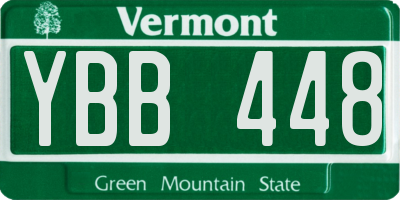 VT license plate YBB448