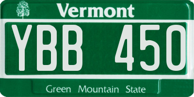 VT license plate YBB450