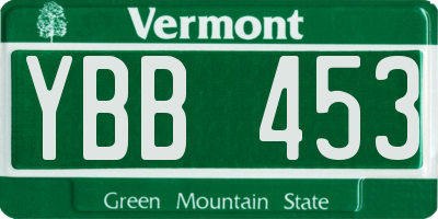 VT license plate YBB453