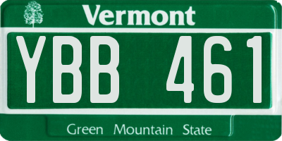 VT license plate YBB461