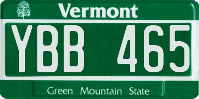 VT license plate YBB465