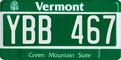 VT license plate YBB467
