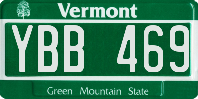VT license plate YBB469