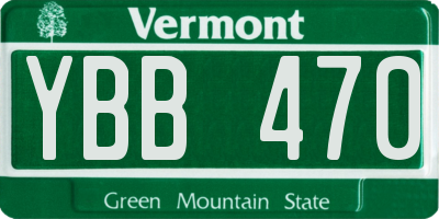 VT license plate YBB470
