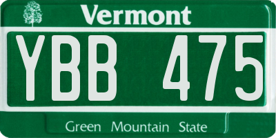VT license plate YBB475