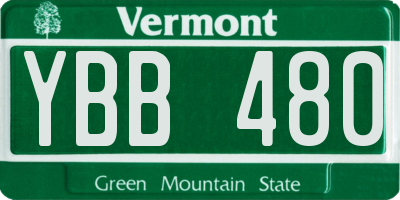VT license plate YBB480