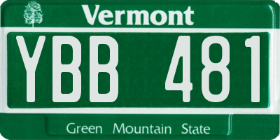 VT license plate YBB481