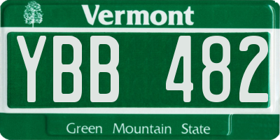 VT license plate YBB482