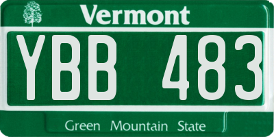 VT license plate YBB483