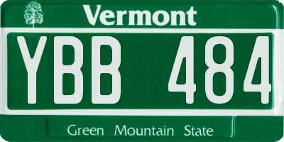 VT license plate YBB484