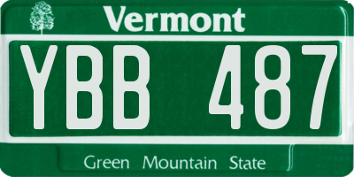 VT license plate YBB487