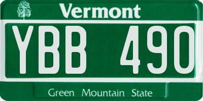 VT license plate YBB490