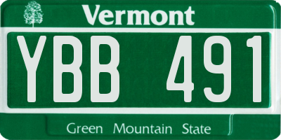 VT license plate YBB491
