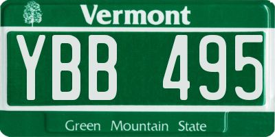 VT license plate YBB495