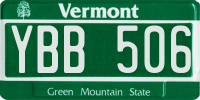 VT license plate YBB506