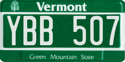 VT license plate YBB507