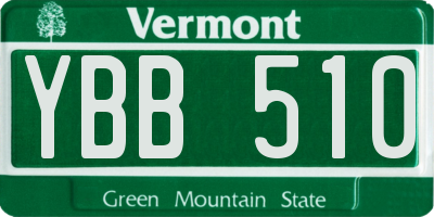 VT license plate YBB510