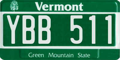 VT license plate YBB511