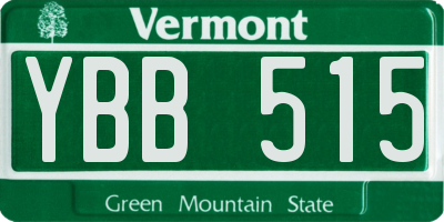 VT license plate YBB515