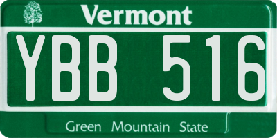 VT license plate YBB516