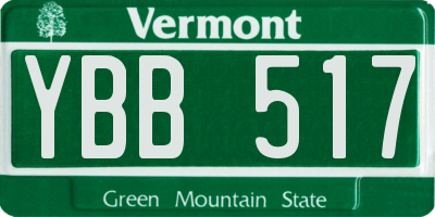 VT license plate YBB517