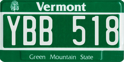 VT license plate YBB518