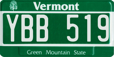 VT license plate YBB519