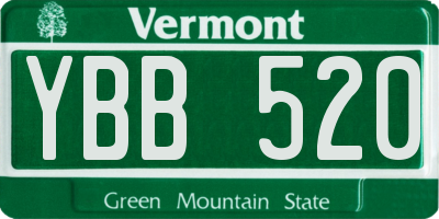 VT license plate YBB520