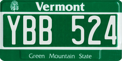 VT license plate YBB524