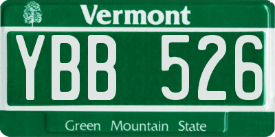 VT license plate YBB526