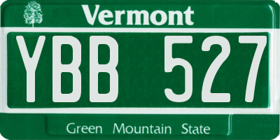 VT license plate YBB527